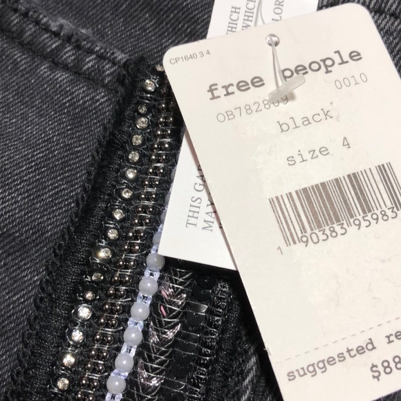 🆕 Free People Embellished Mini Skirt - Picture 3 of 5